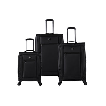 Set Of Three Soft Side 4W Luggage Trolley Case