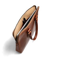 Brown Leather Business Laptop Bag