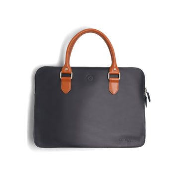 Black Leather Business Laptop Bag