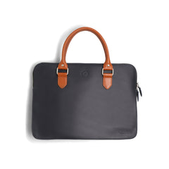 Black Leather Business Laptop Bag