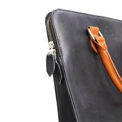 Black Leather Business Laptop Bag