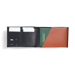 Luster Black Bi-fold Premium Leather Travel Wallet