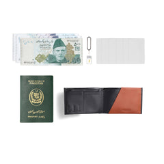 Luster Black Bi-fold Premium Leather Travel Wallet