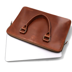 Brown Leather Business Laptop Bag