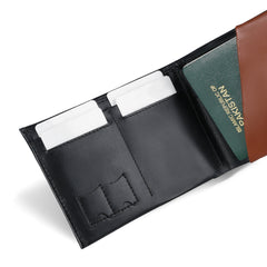 Luster Black Bi-fold Premium Leather Travel Wallet