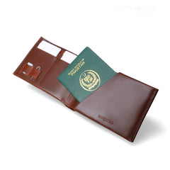 Cognac Brown Bi-fold Premium Leather Travel Wallet