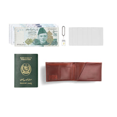 Cognac Brown Bi-fold Premium Leather Travel Wallet