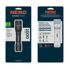 DAVINCI 1000 Lumen Handheld Flashlight Rechargeable